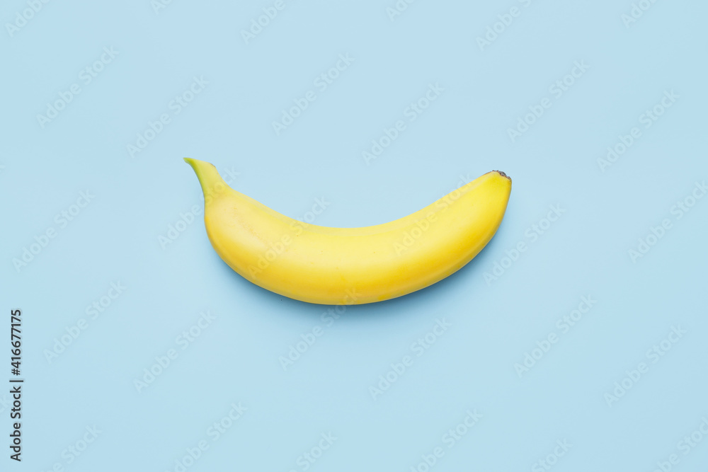 Tasty ripe banana on color background Tasty ripe banana on color background