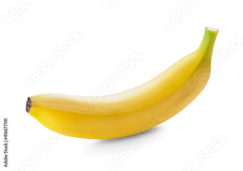 Tasty ripe banana on white background