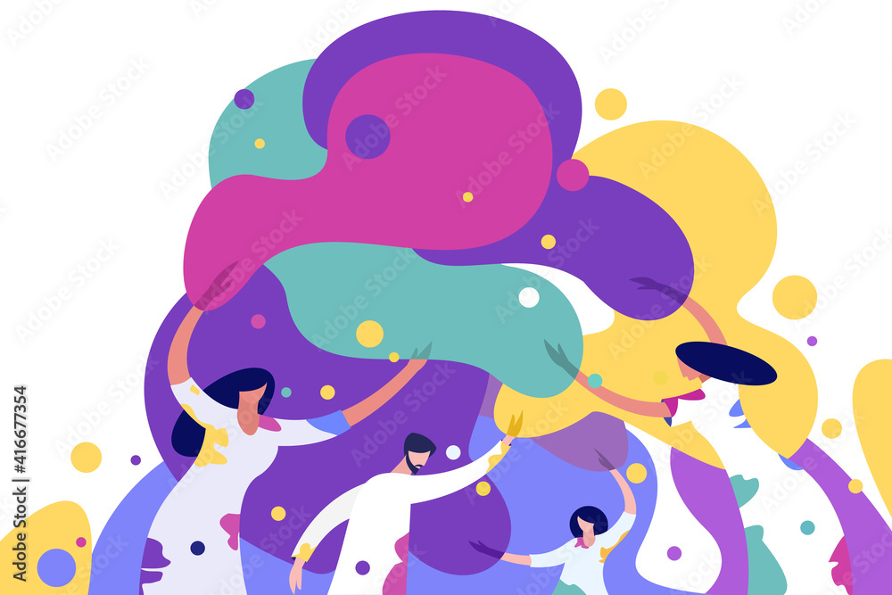 People celebrate the Holi festival by throwing colours together People celebrate the Holi festival by throwing colours together