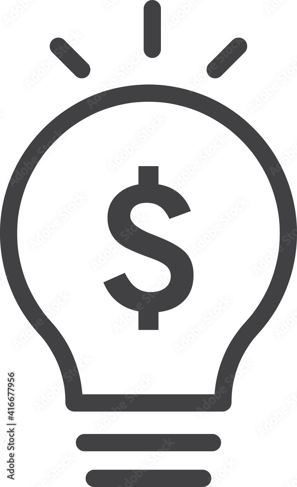 Vector icon of a light bulb. Light Bulb idea logo concept. Lights icon web design element. Isolated silhouette LED light. editable stroke Vector icon of a light bulb. Light Bulb idea logo concept. Lights icon web design element. Isolated silhouette LED light. editable stroke