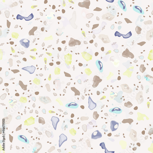 Terrazzo Texture Vector. Flooring Seamless Pattern