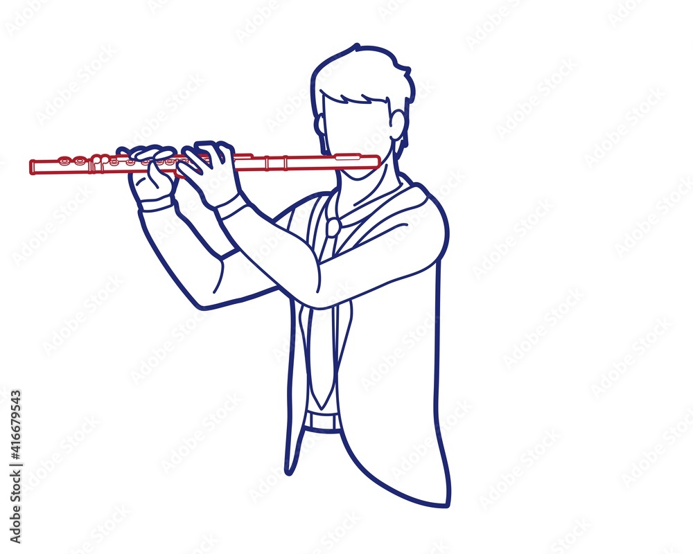 Flute Musician Orchestra Instrument Graphic Vector