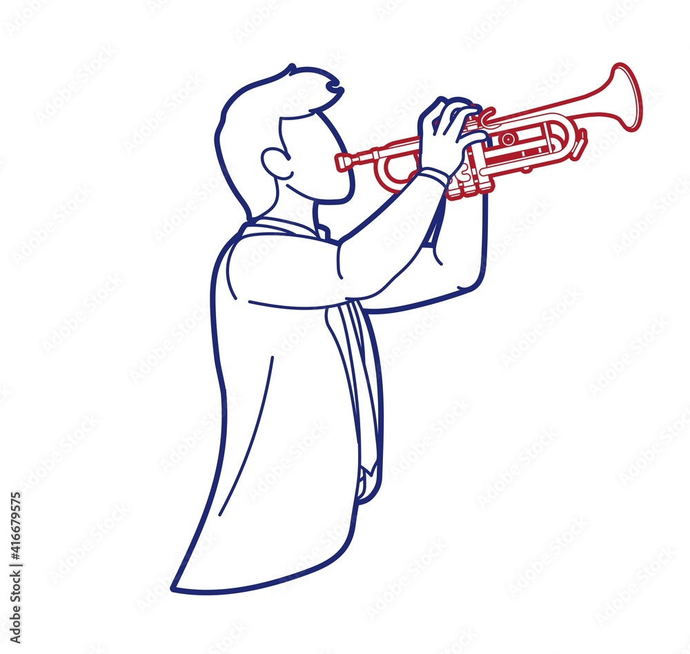 Trumpet Musician Orchestra Instrument Graphic Vector