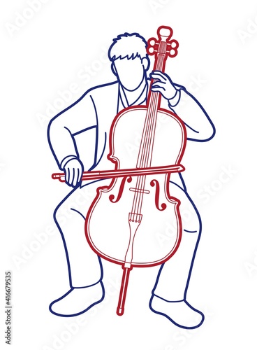 Cello Musician Orchestra Instrument Graphic Vector