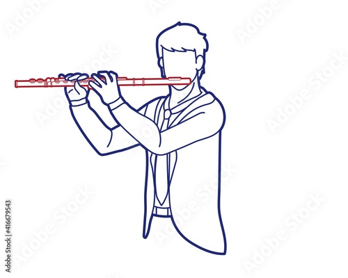 Flute Musician Orchestra Instrument Graphic Vector