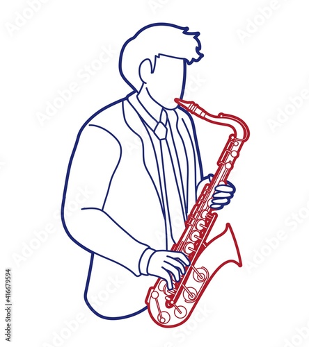 Saxophone Musician Orchestra Instrument Graphic Vector
