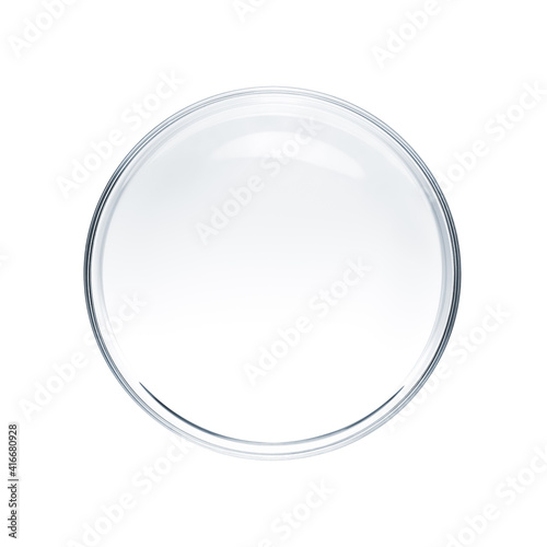 Fotografija Empty petri dish isolated on white background - flat lay