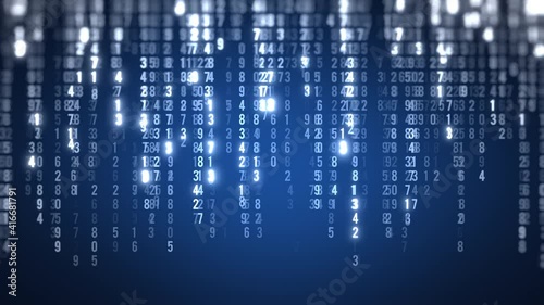 Wallpaper Mural falling digital data background number Torontodigital.ca