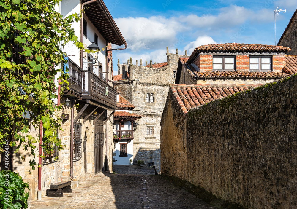 Santillana del Mar town with a historical-artistic value in Cantabria, Santander, Spain