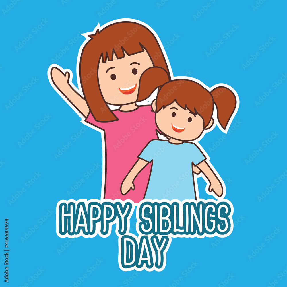 happy sibling's day concept. vector illustration happy sibling's day concept. vector illustration