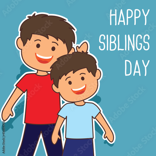 happy sibling's day concept. vector illustration