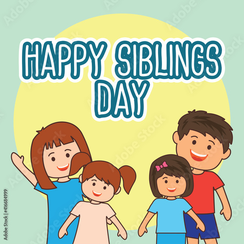 happy sibling's day concept. vector illustration