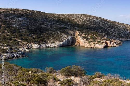 Schinoussa island, Gerolimnionas beach, turquoise waters and a great seabed - Lesser Cyclades, Greece 