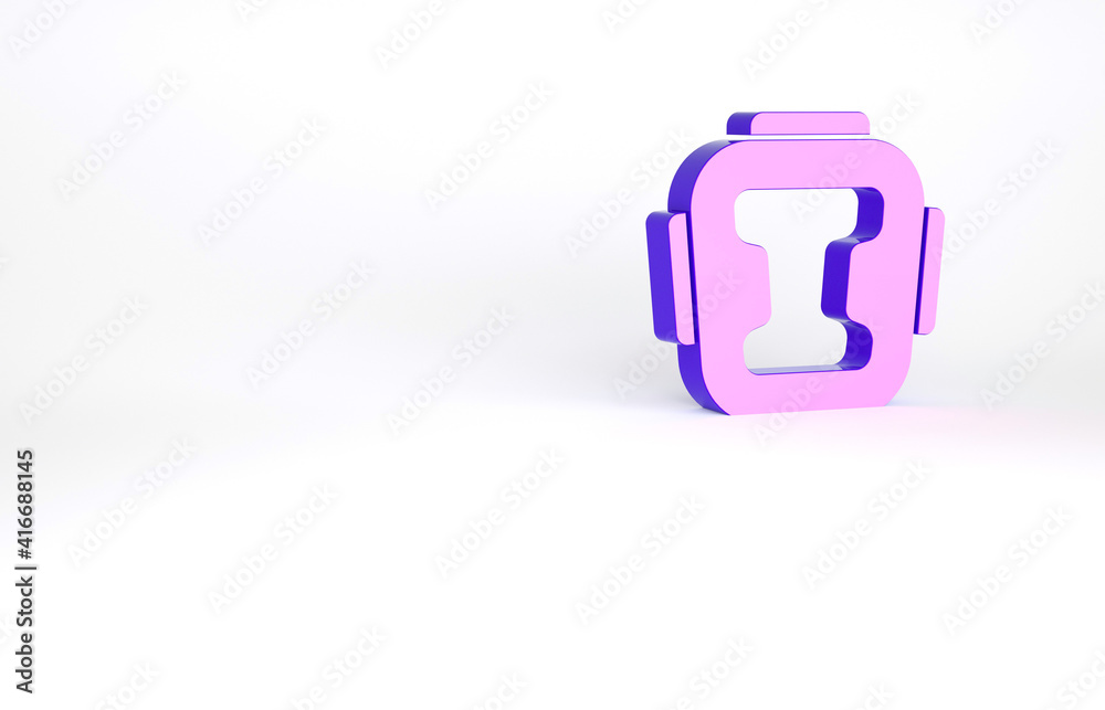 Purple Boxing helmet icon isolated on white background. Minimalism concept. 3d illustration 3D render. Purple Boxing helmet icon isolated on white background. Minimalism concept. 3d illustration 3D render.