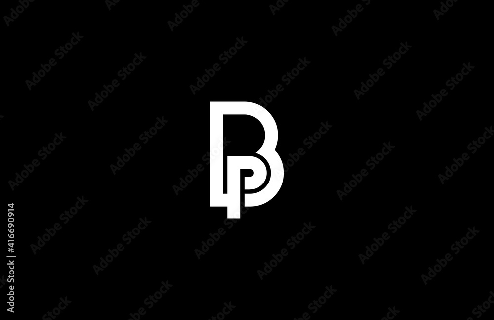 Letter P Inside Linked Letter B Monogram Letter P Inside Linked Letter B Monogram