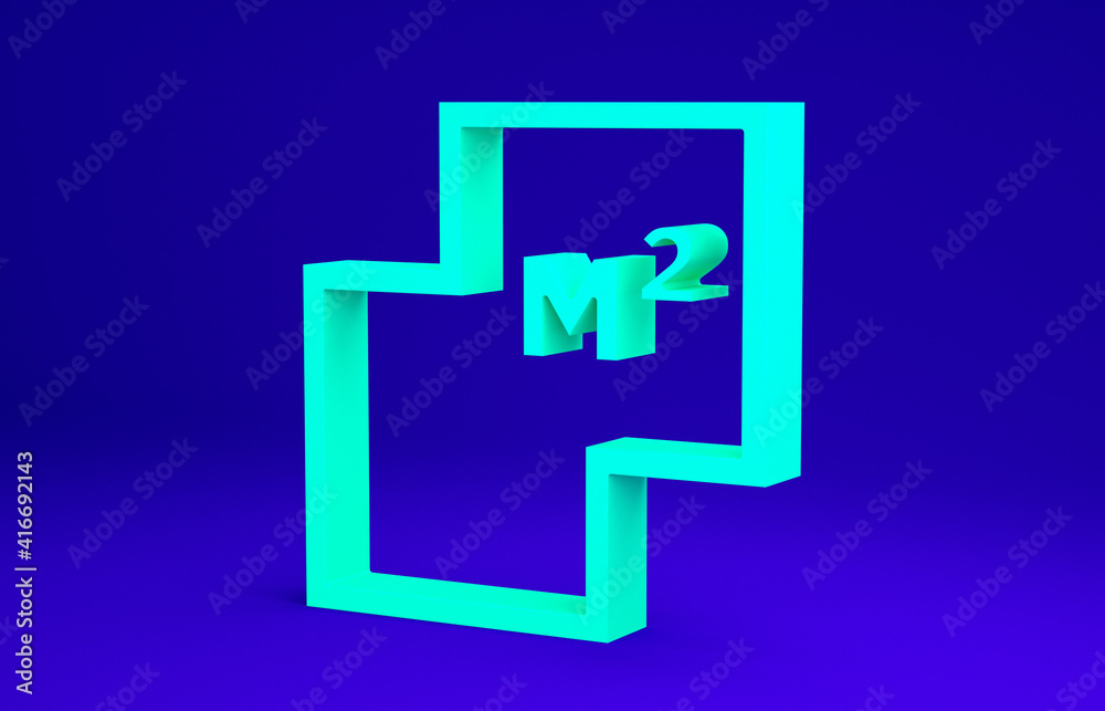 Green House plan icon isolated on blue background. Minimalism concept. 3d illustration 3D render. Green House plan icon isolated on blue background. Minimalism concept. 3d illustration 3D render.