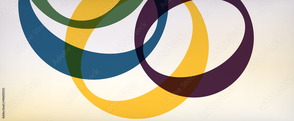 Obraz premium Ring geometric shapes, o letter repetition wallpaper. Abstract background for business or technology presentations, internet posters or web brochure covers