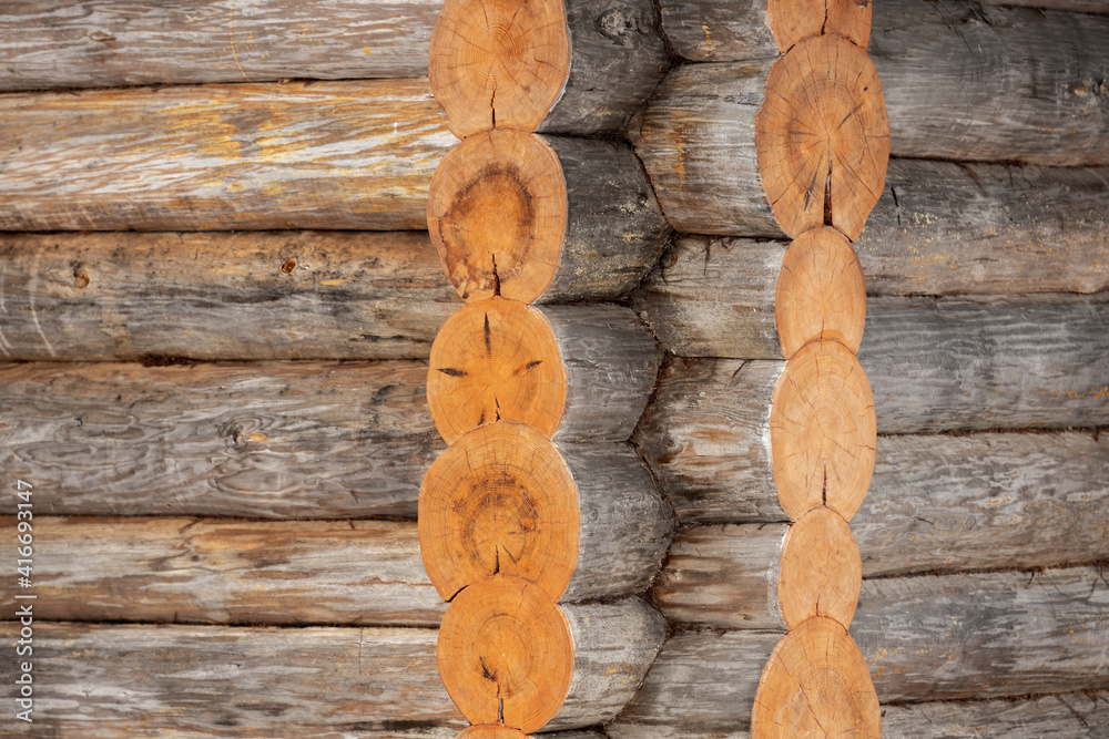 Background photo texture of an old rural house walls Background photo texture of an old rural house walls