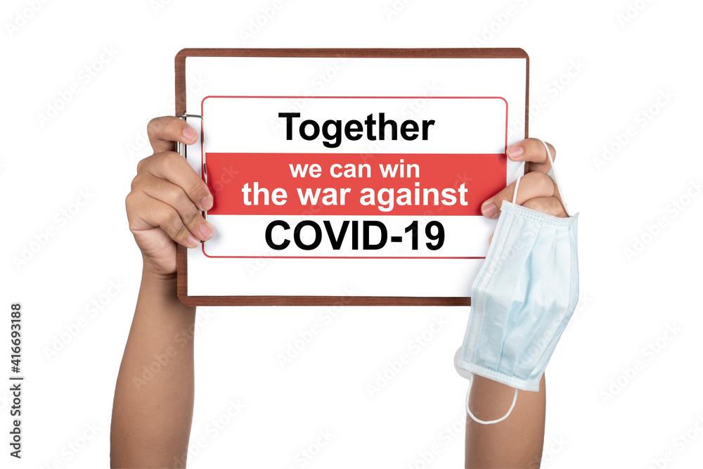 Hand holding white clipboard and paper isolated on white background with campaign Hand holding white clipboard and paper isolated on white background with campaign