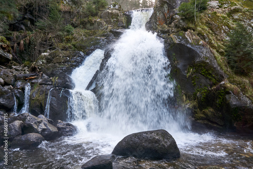 imposing and beautiful triberg waterfalls in the black forest in germany