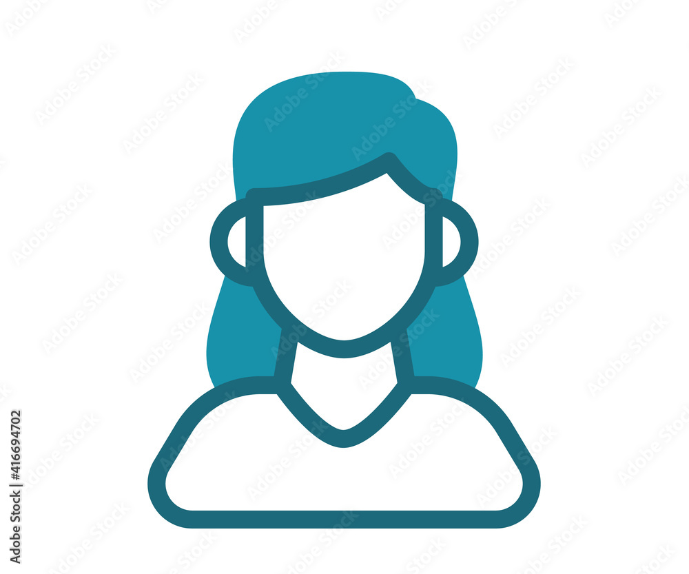 person woman user single isolated icon with solid line style