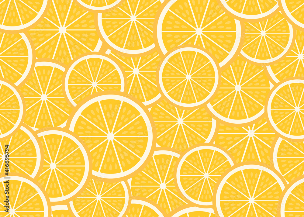 Set of ripe piece and slice orange background. Fresh sour citrus fruit orange seamless pattern. Vector illustration Set of ripe piece and slice orange background. Fresh sour citrus fruit orange seamless pattern. Vector illustration