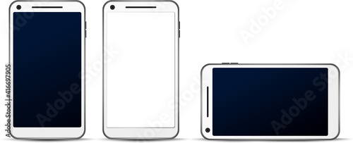 リアルタッチのスマートフォン横向きと縦