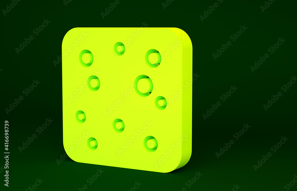 Yellow Beer bubbles icon isolated on green background. Minimalism concept. 3d illustration 3D render. Yellow Beer bubbles icon isolated on green background. Minimalism concept. 3d illustration 3D render.
