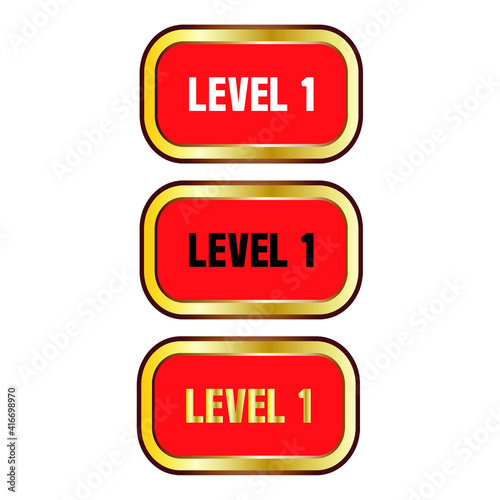 Level 1 sign in red color isolated on white background