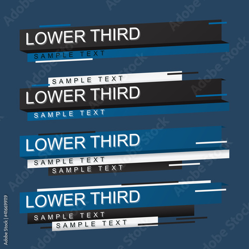 Lower third design template. Vector illustration.