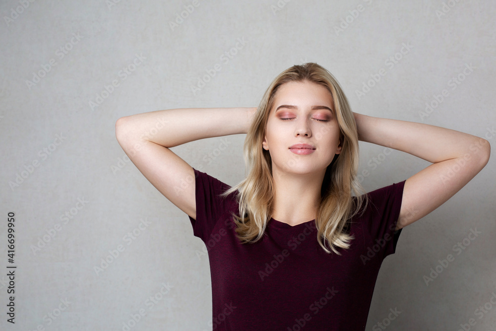 Young glorious woman dreaming about vacation Young glorious woman dreaming about vacation