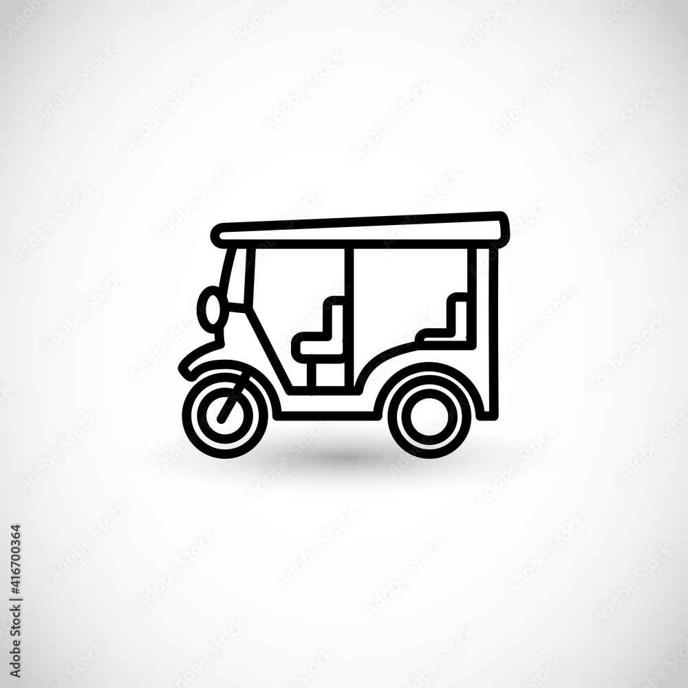 Tuk-tuk thin line style vector icon Tuk-tuk thin line style vector icon