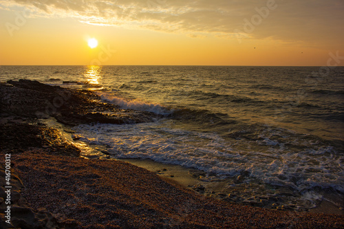 Sunrise on the Caspian Sea.