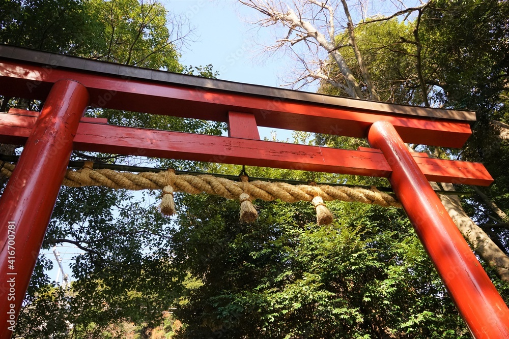 Torii Gate at Tsurugaoka Hachimangu Shrine in Kamakura, Kanagawa prefecture, Japan - 鎌倉 鶴岡八幡宮 鳥居