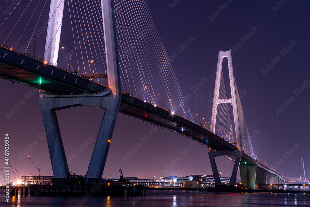 Naklejka premium 夜の名港トリトン