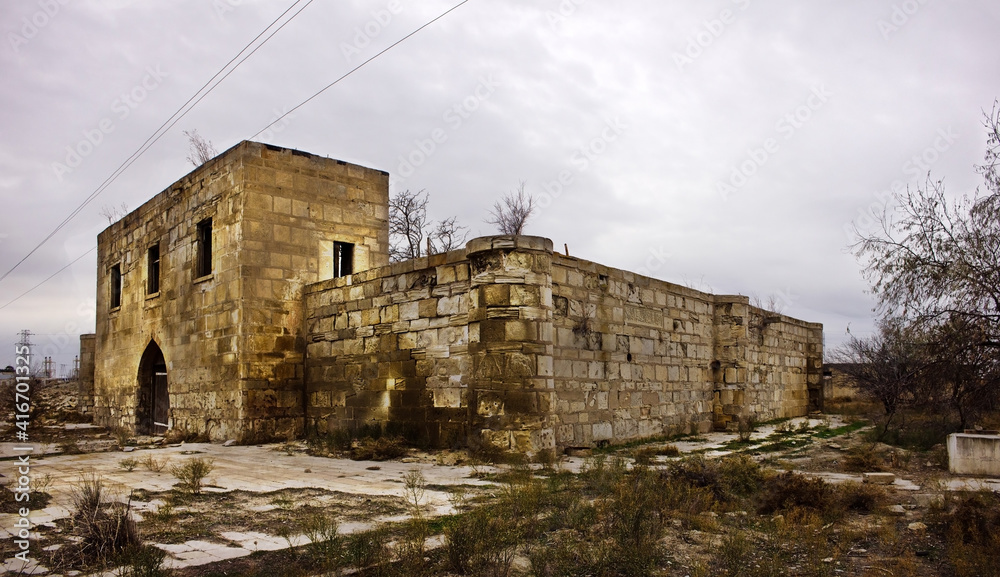 Ancient caravanserai Garachi. Azerbaijan.