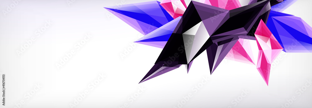 Vector 3d triangles and pyramids abstract background for business or technology presentations, internet posters or web brochure covers