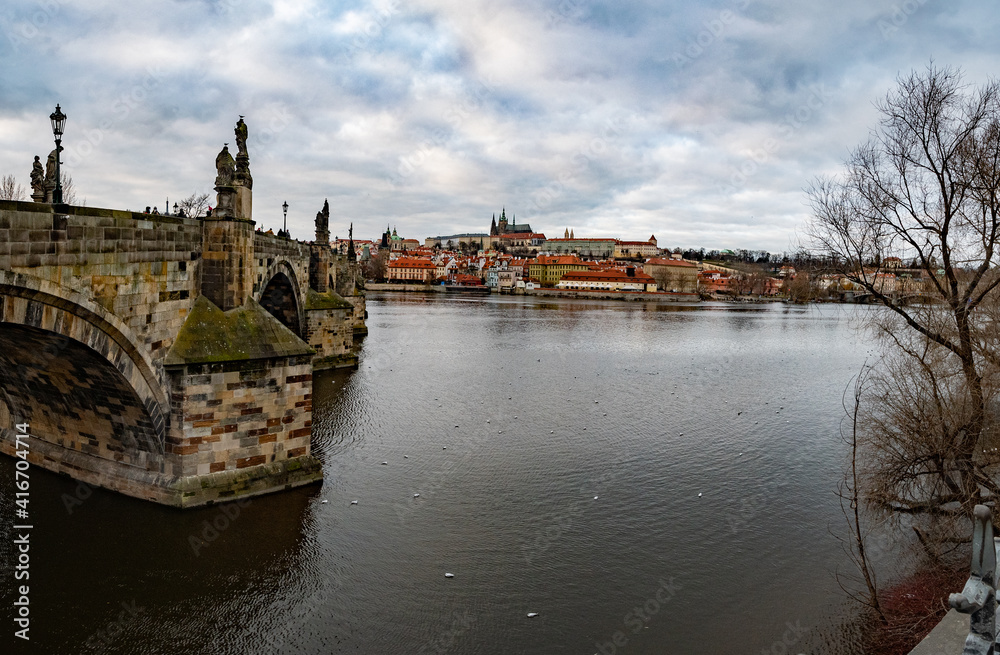 Fototapeta premium View on Hradcany and Charles bridge
