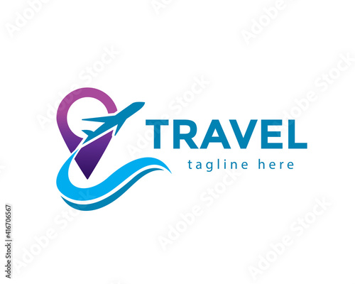 travel logo pin maps location navigation company logo symbol design illustration inspiration