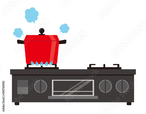 ガスコンロのベクターイラスト