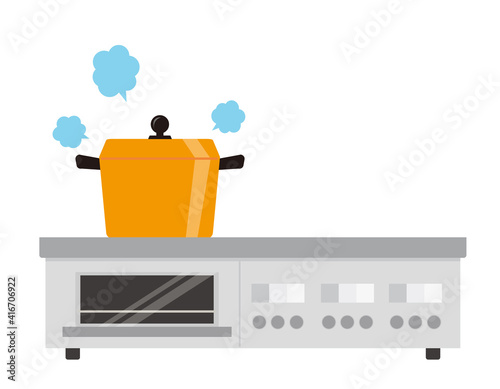 電気コンロのベクターイラスト