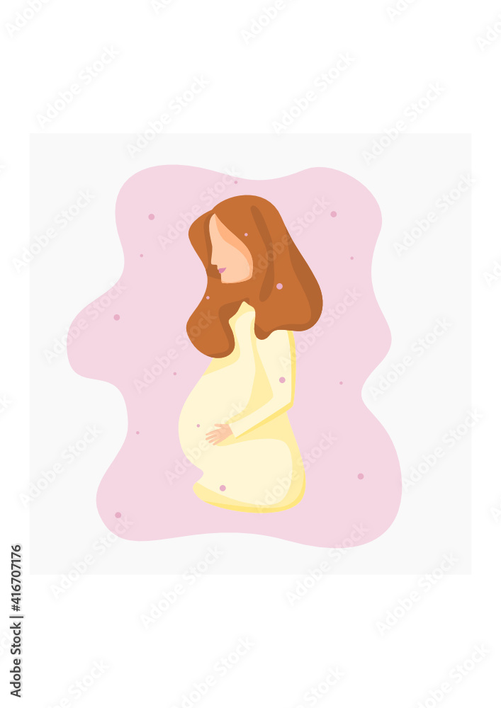 Editable Flat Style Side View of Pregnant Woman Holding Her Belly Vector Illustration for Artwork Element of Mother's Day or Womanhood Related Design Editable Flat Style Side View of Pregnant Woman Holding Her Belly Vector Illustration for Artwork Element of Mother's Day or Womanhood Related Design