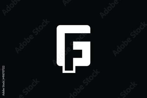 GF logo letter design on luxury background. FG logo monogram initials letter concept. GF icon logo design. FG elegant and Professional letter icon design on black background. G F FG GF