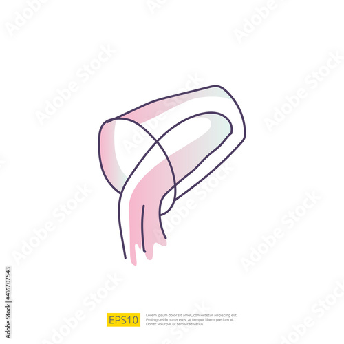 water cup doodle icon for cooking concept. Gradient fill line sign symbol vector illustration