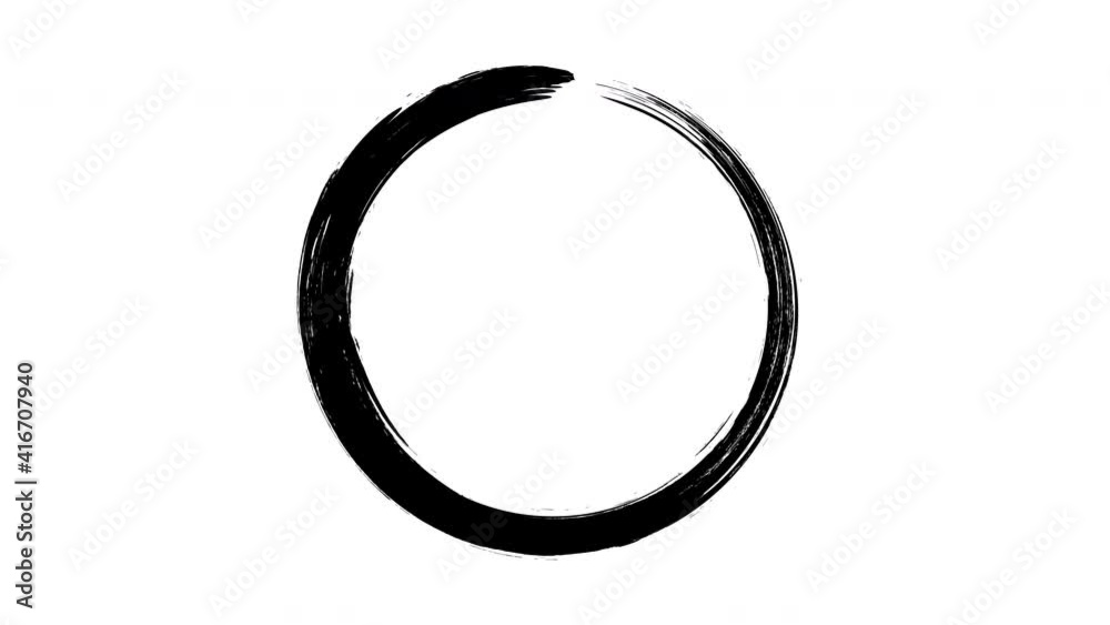 Abstract paint brush drawing circle with alpha channel. Perfect for motion graphics and digital composition.
