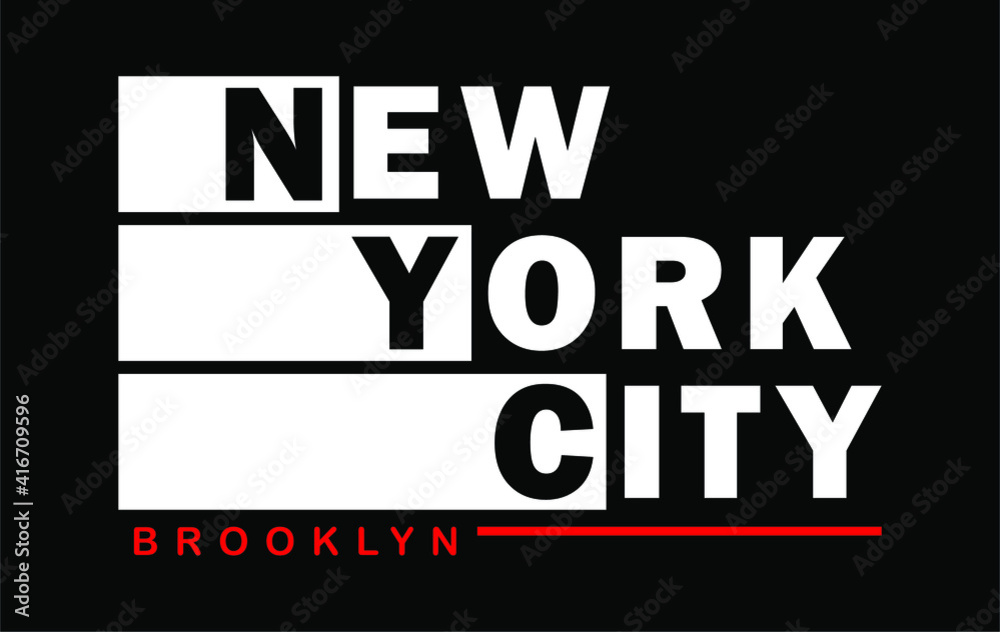 new york city typography for print t shirt