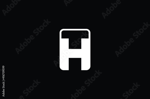 HT logo letter design on luxury background. TH logo monogram initials letter concept. HT icon logo design. TH elegant and Professional letter icon design on black background. T H HT TH
