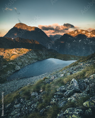 Fototapeta Naklejka Na Ścianę i Meble -  Majestic sunset in the mountains of Austria