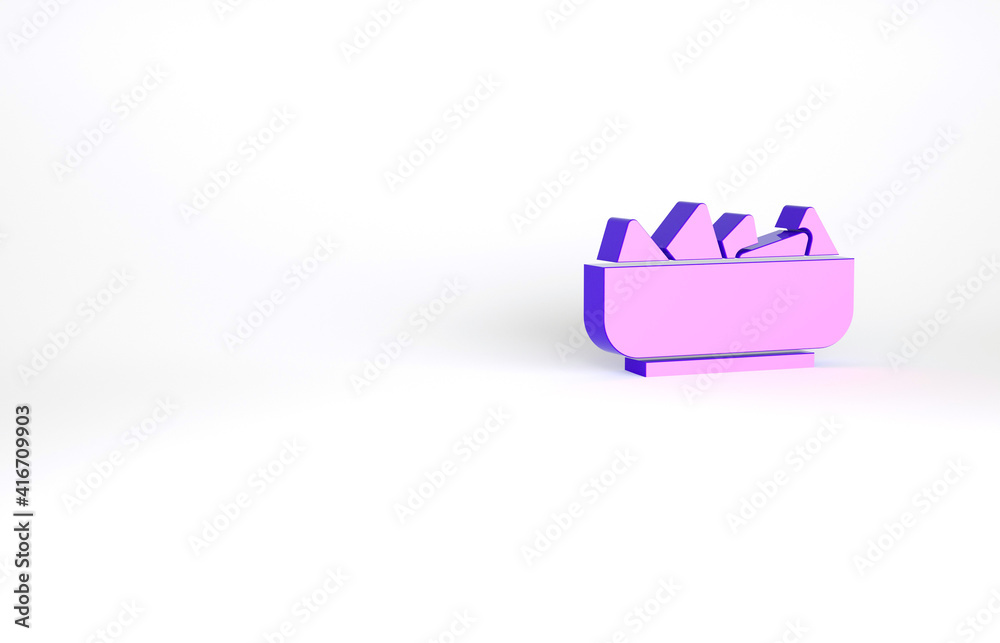 Purple Nachos in bowl icon isolated on white background. Tortilla chips or nachos tortillas. Traditional mexican fast food menu. Minimalism concept. 3d illustration 3D render. Purple Nachos in bowl icon isolated on white background. Tortilla chips or nachos tortillas. Traditional mexican fast food menu. Minimalism concept. 3d illustration 3D render.