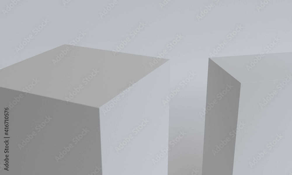 Fototapeta premium 3d rendering Cube podium minimal white wall scene